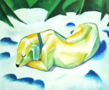 Dog Lying in the Snow - Franz Marc at overstockArt.com Dog Lying in the Snow - Franz Marc at overstockArt.com