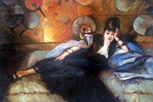 Manet - Lady with Fans Painting Reproduction at overstockArt.com