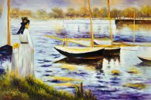 Manet - The Banks of the Seine at Argenteuil Reproduction at overstockArt.com Manet - The Banks of the Seine at Argenteuil Reproduction at overstockArt.com