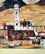 Schiele - Stein on the Danube - Oil Painting Reproduction at overstockArt.com Schiele - Stein on the Danube - Oil Painting Reproduction at overstockArt.com