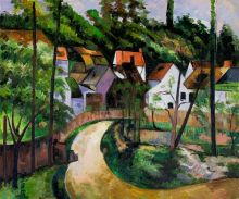 Turn in the Road - Paul Cezanne Painting Reproduction at overstockArt.com Turn in the Road - Paul Cezanne Painting Reproduction at overstockArt.com