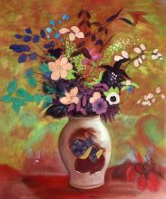 Wall Art: Redon - Vase with Japanese Warrior - Painting Reproduction at overstockArt.com Wall Art: Redon - Vase with Japanese Warrior - Painting Reproduction at overstockArt.com