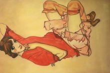 Wally with Red Blouse, 1913 Reproduction at overstockArt.com Wally with Red Blouse, 1913 Reproduction at overstockArt.com