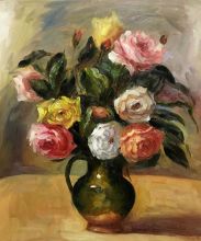 Bouquet of Roses - Pierre-Auguste Renoir at overstockArt.com