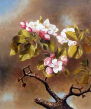Branch of Apple Blossoms Against Cloudy Sky - Heade at overstockArt.com