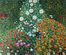 Flower Garden - Gustav Klimt - Oil Reproduction at overstockArt.com