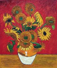 Sunflowers (Red) - Vincent Van Gogh at overstockArt.com