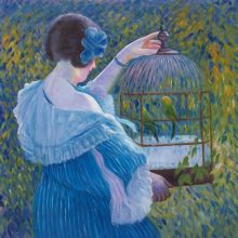 The Birdcage, Frederick Carl Frieseke Reproduction at overstockArt.com