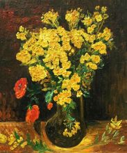 Van Gogh - Vase with Viscaria - Reproduction Painting at overstockArt.com