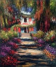 Wall Art: Monet - Garden Path at Giverny - Painting Reproduction at overstockArt.com