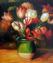 Wall Art: Renoir - Tulips in a Vase - Painting Reproduction at overstockArt.com